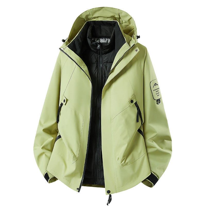 Men's Two-in-One Weather Protection Jacket with Removable Padded Vest and Adjustable Hood Chichicherry