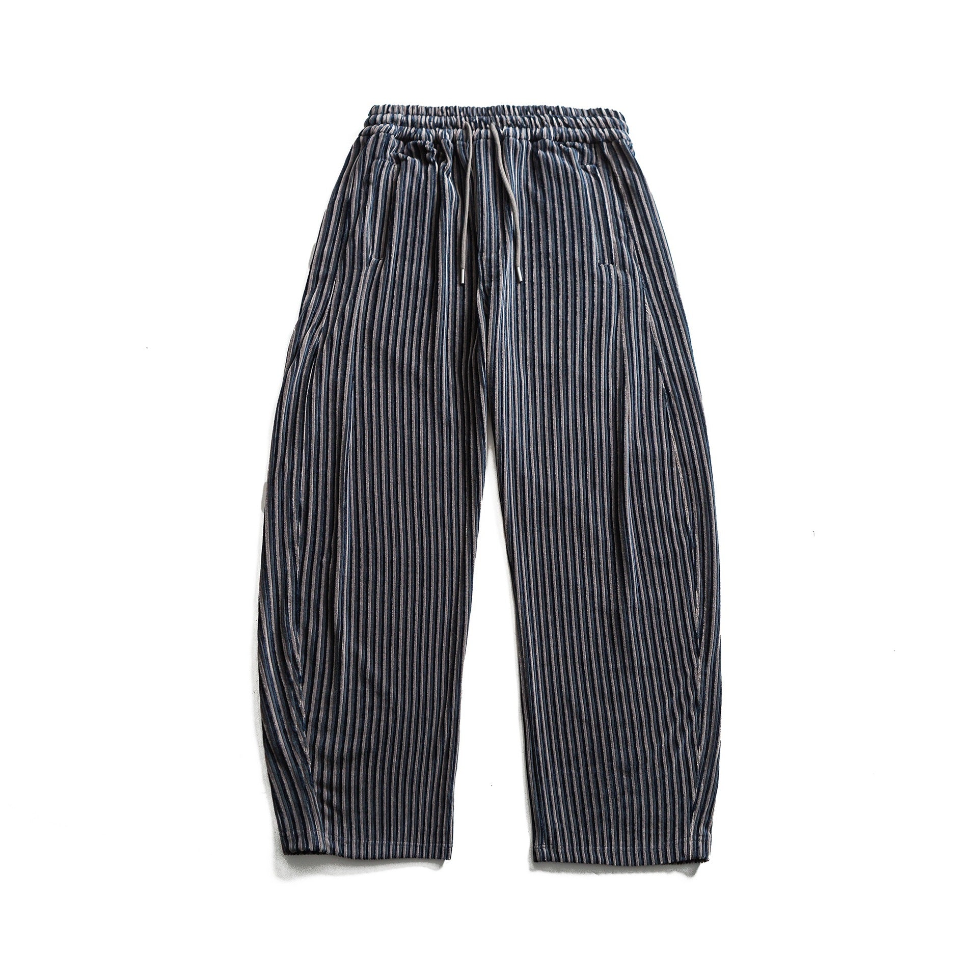 Women's Wide Pleated Trousers with Elastic Waistband and Drawstring Chichicherry