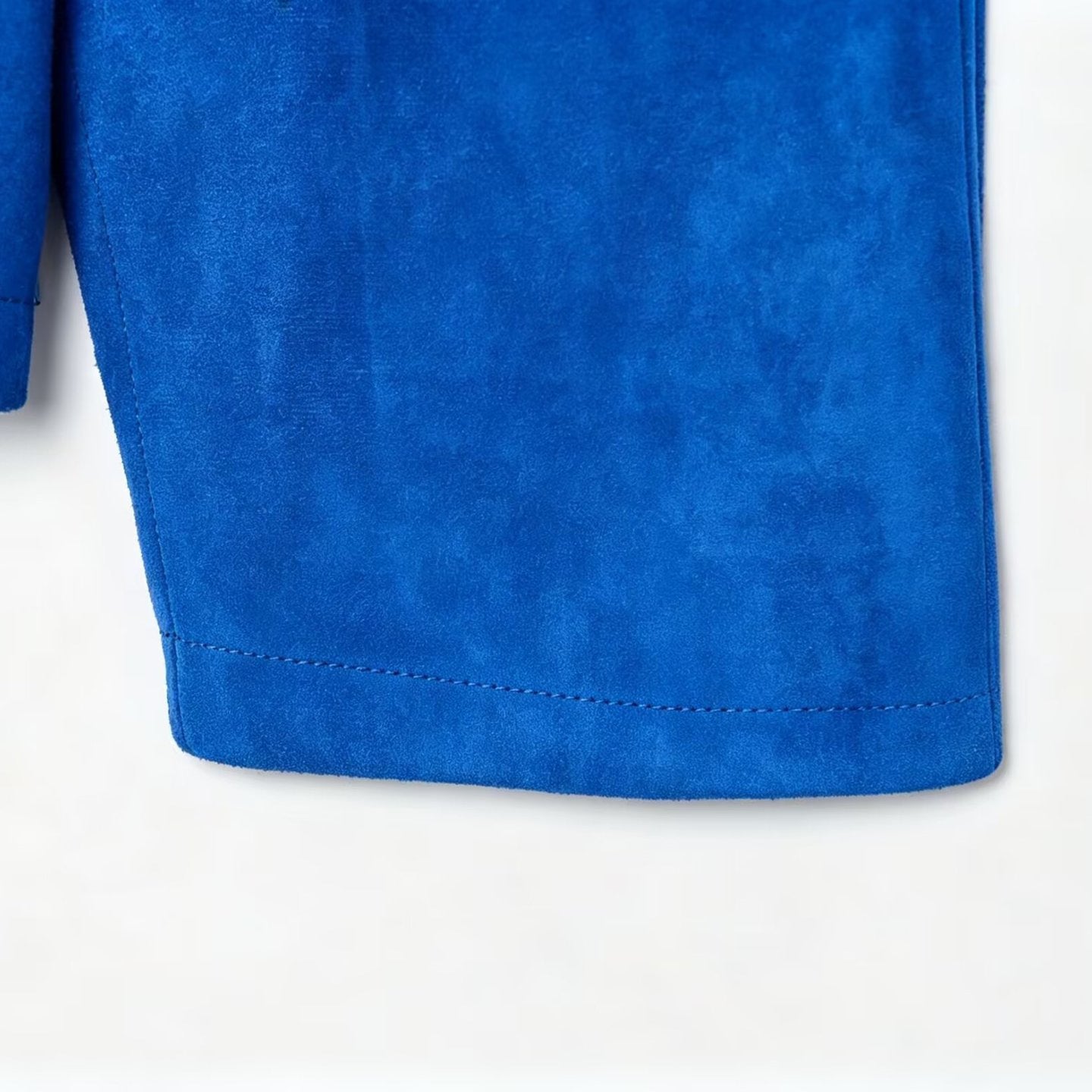 Women's short jacket in kimono style made of velour look with shawl collar and tie belt Chichicherry