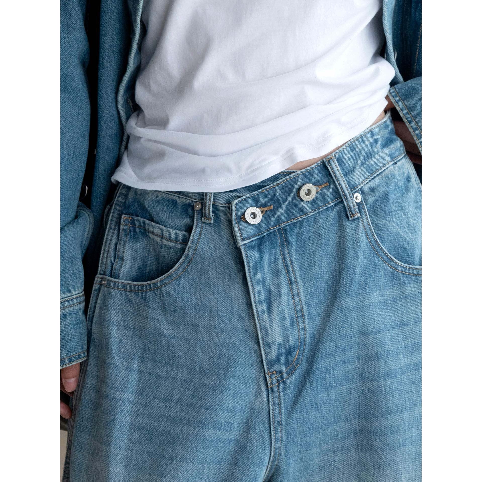 Women's Wide Leg Jeans with High Waist, Deep Crotch and Wide Leg Chichicherry