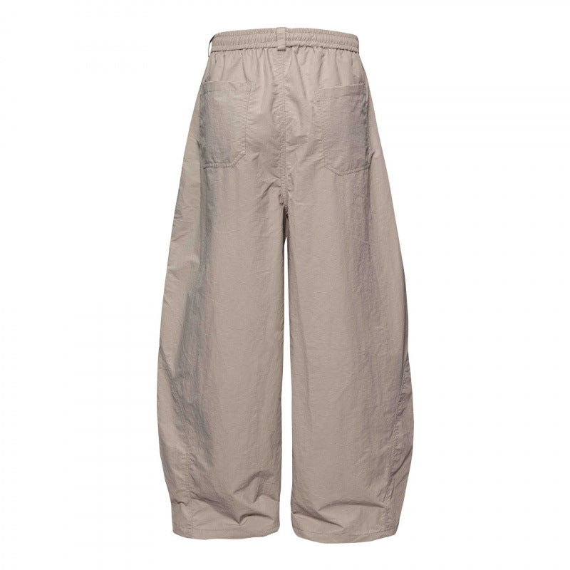 Women Wide-Cut Harem Pants with Elastic Waistband, Drawstring and Balloon Legs Chichicherry