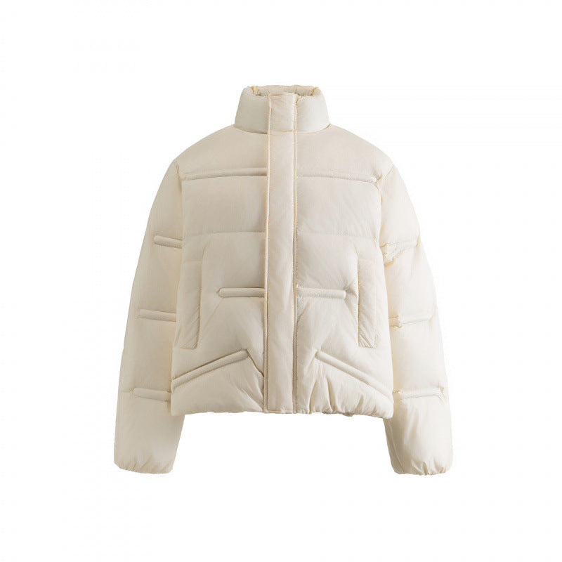 Unisex Short quilted padded jacket in a boxy cut with high stand-up collar Chichicherry