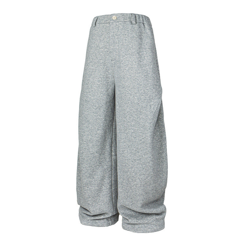 Women's Loose High-Waist Jogging Pants made of French Terry with rolled hem
