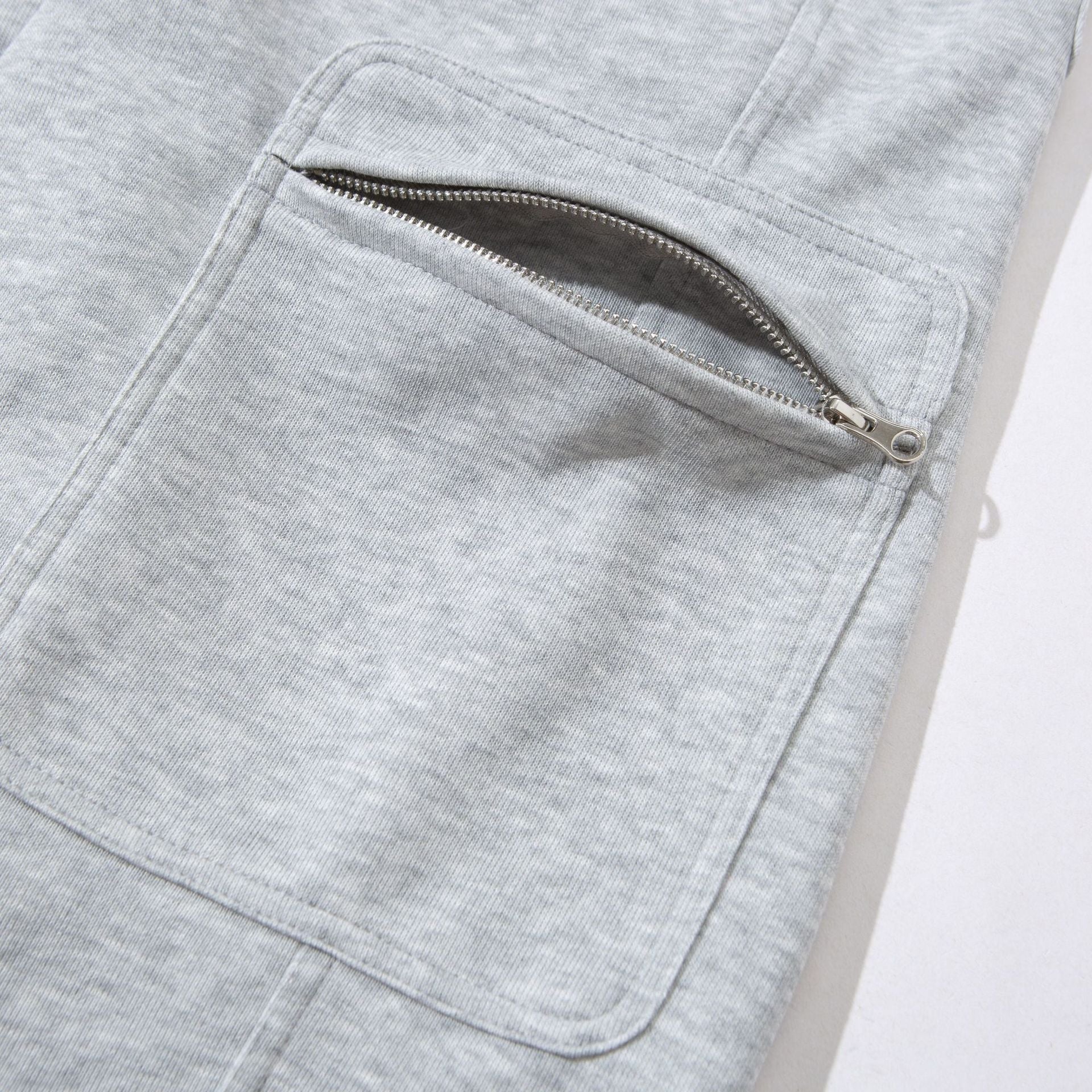 Women's Wide Cropped Sweatpants with Drawstring, Cargo Pockets and Zipper Details Chichicherry