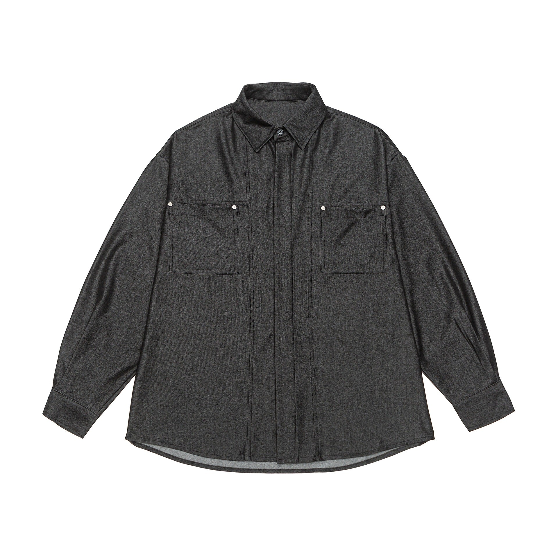 Men's overshirt made from heavy twill quality with concealed placket and chest pockets Chichicherry