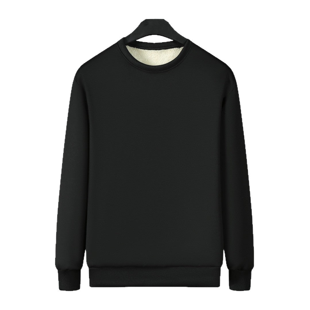 Men's Lined Crew Neck Sweatshirt with Teddy Lining & Ribbed Cuffs Chichicherry