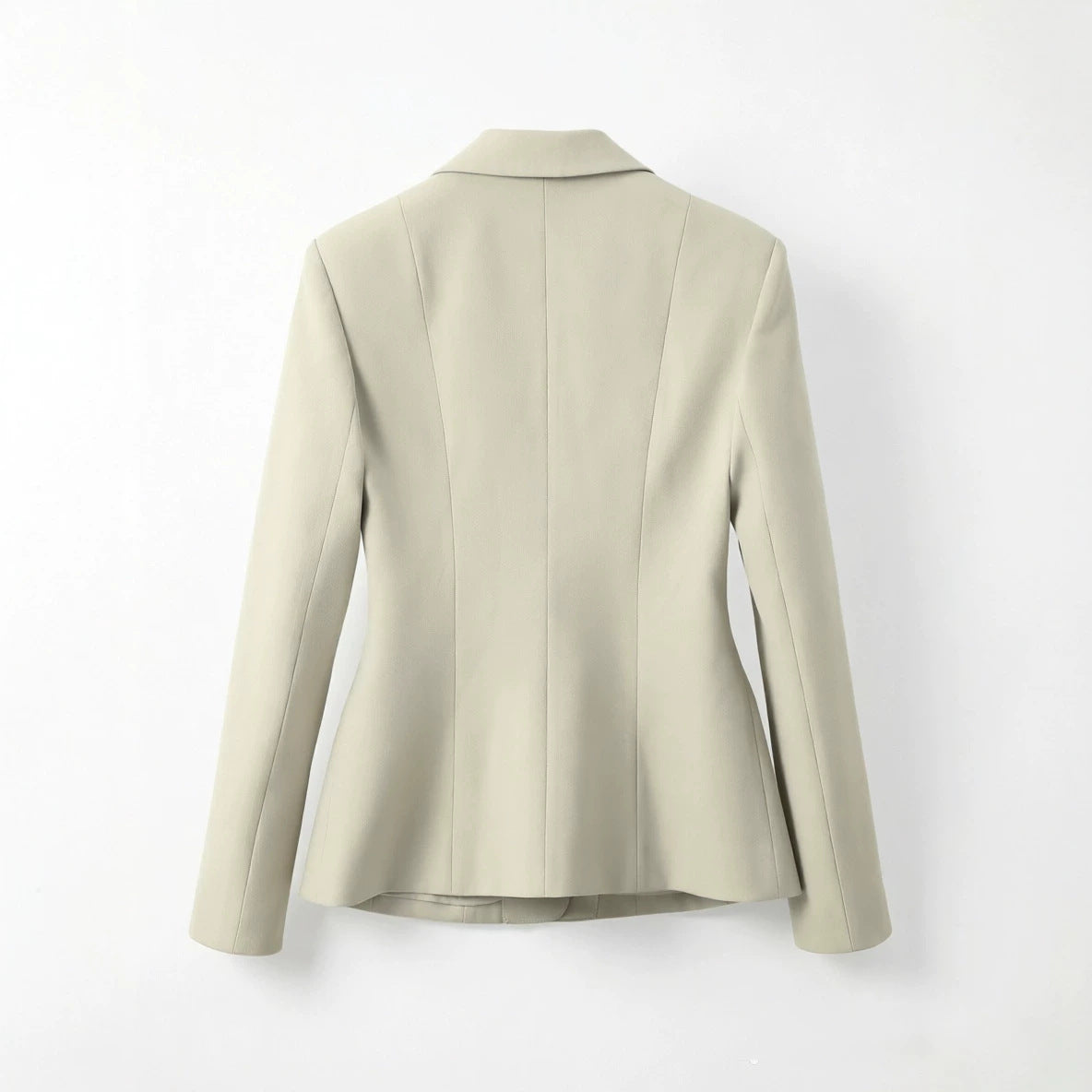 Women Fitted Single-Button Business Blazer with Flap Pockets Chichicherry