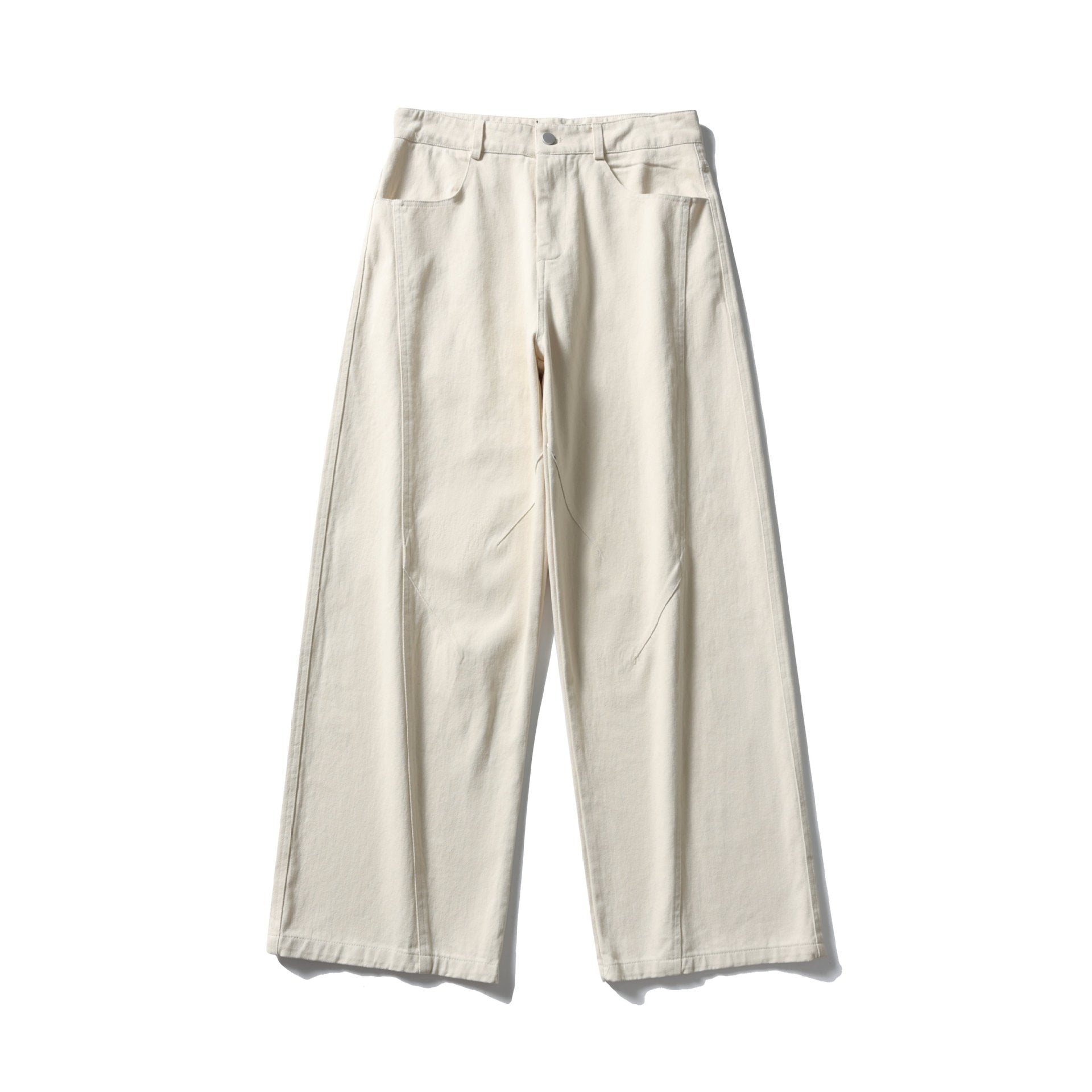 Women High-Waisted Wide Culotte Pants made of Cotton Twill with Decorative Stitching Chichicherry