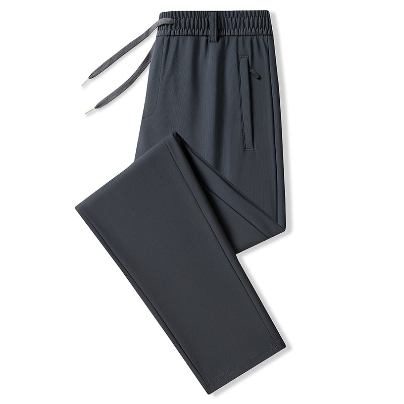Men's Performance Jogging Pants in Straight Fit with Elastic Tunnel Drawstring and Concealed Zip Pocket Chichicherry