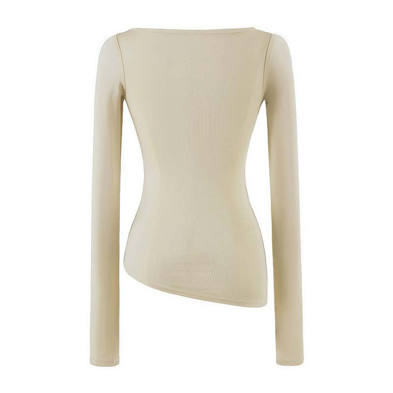 Women Figure-Hugging Midi Dress with Asymmetrical Hem and Panel Design Chichicherry