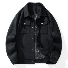 Men's suede-look trucker jacket with quilted lining and flap pockets Chichicherry