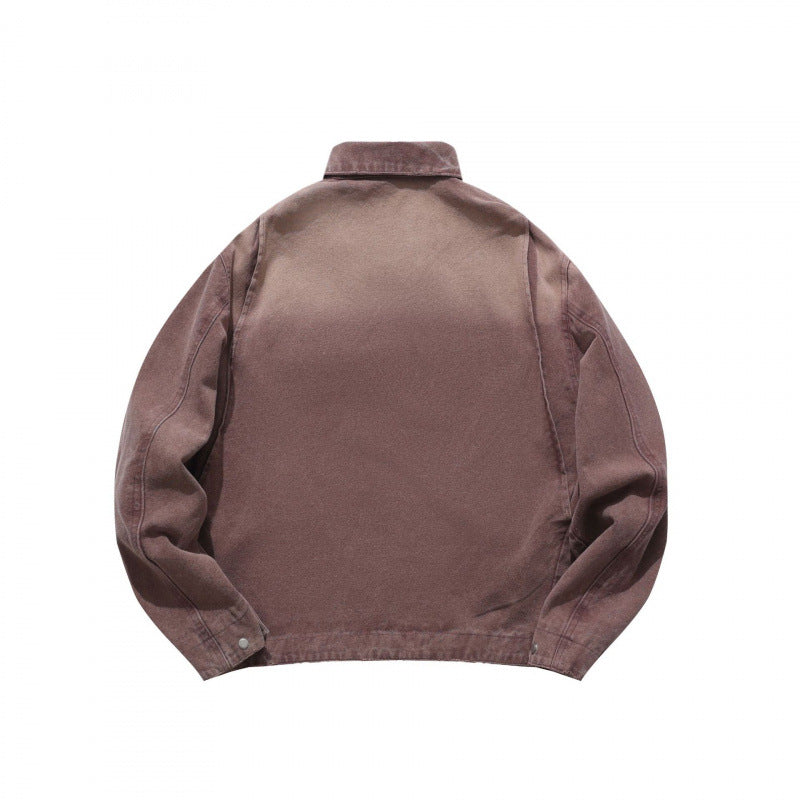 Men's Casual Worker Jacket made of soft canvas with zipper Chichicherry