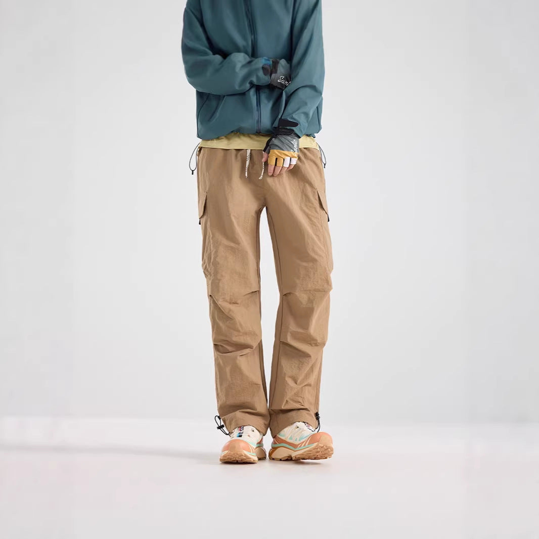 Men's Lightweight Technical Cargo Trekking Pants with Drawstring Waist and Adjustable Leg Openings Chichicherry
