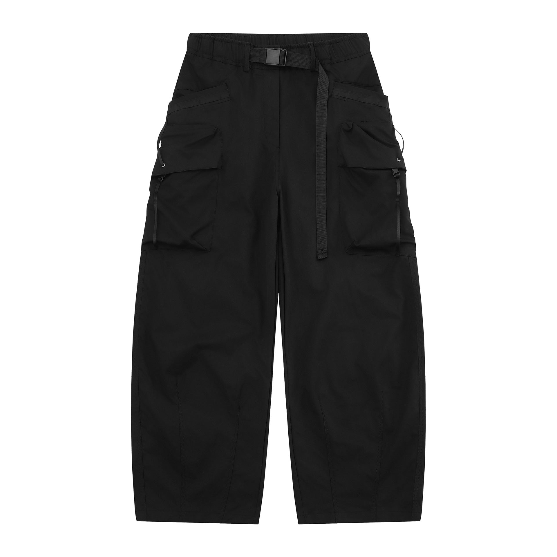 Women's Wide Cargo Culotte with Applied Pockets and Integrated Webbing Belt Chichicherry