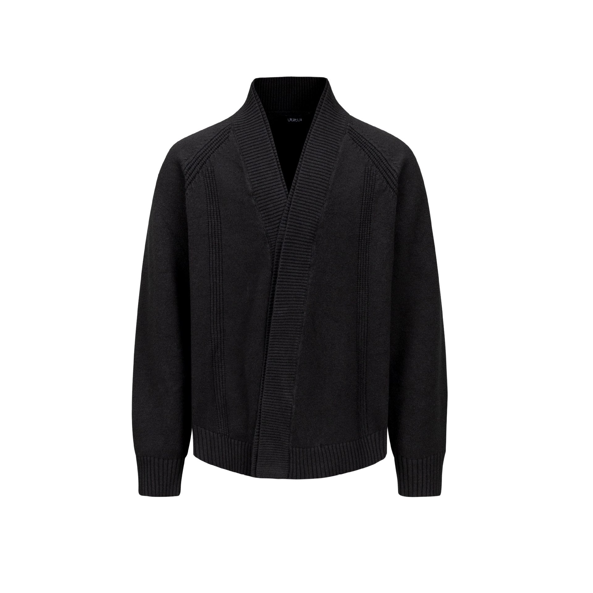 Men's chunky knit cardigan with shawl collar and ribbed cuffs Chichicherry