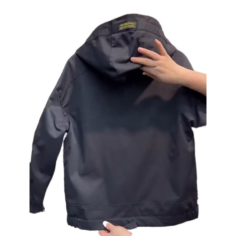 Herren Leichte Kapuzenjacke im Utility‑Stil mit Innenorganisation und Frontreißverschluss Chichicherry