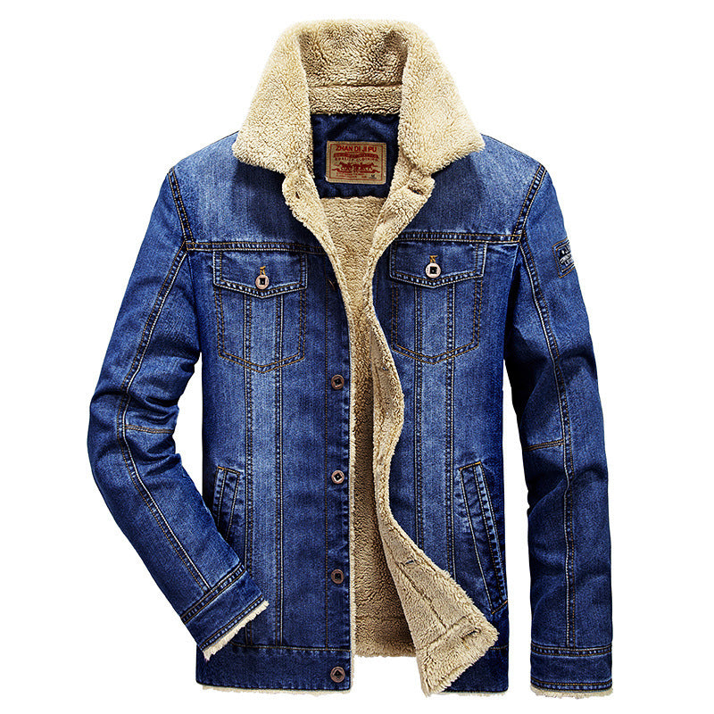 Men's denim jacket in trucker style with light mesh lining and structured seam design Chichicherry