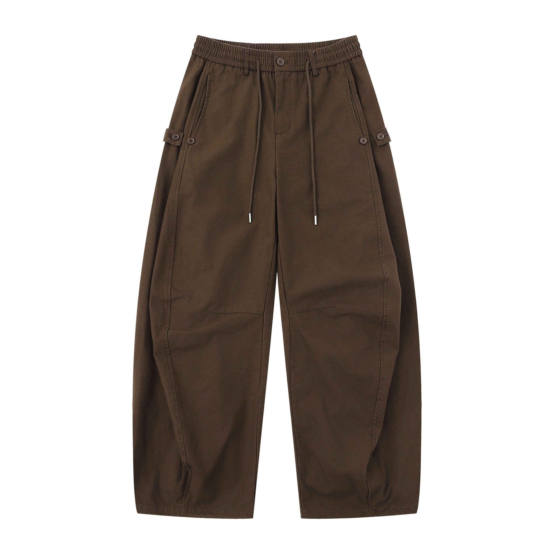 Women's utility-style culotte cargo pants with elastic drawstring waistband and patch flap pockets Chichicherry
