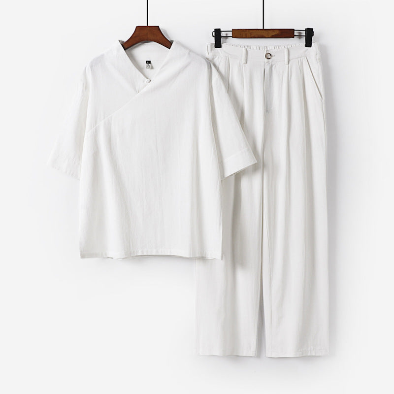 Unisex Locker fitting lounge set in kimono style with three-quarter sleeves and elastic waistband trousers Chichicherry