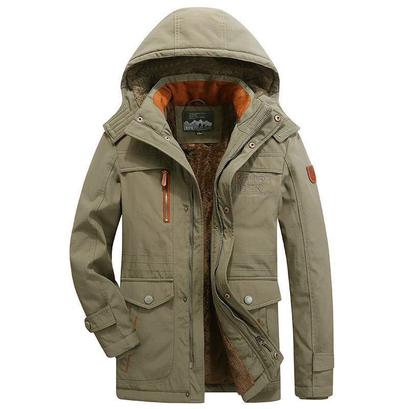 Men's windproof leisure parka with cozy teddy fleece inner layer and multifunction pockets Chichicherry
