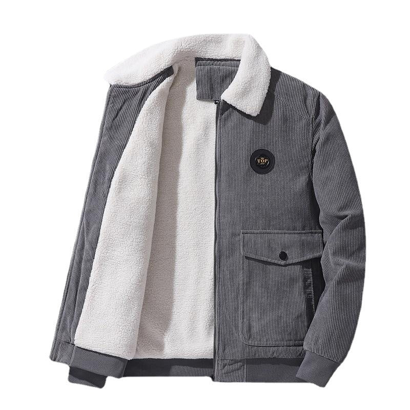 Men's cord jacket with teddy lining, Sherpa interior and patch pockets Chichicherry