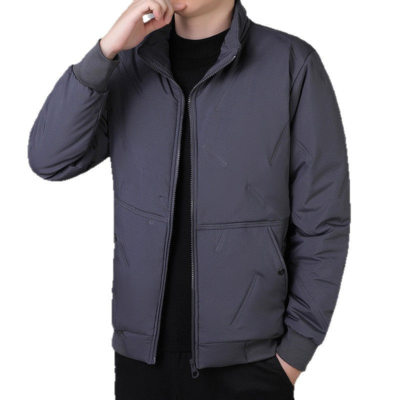 Men's Technical Short Jacket in Urban Bomber Style with Stand-Up Collar and Hidden Pockets Chichicherry