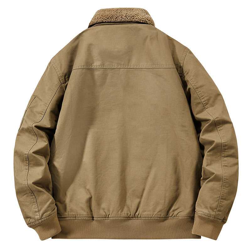 Men's teddy-lined pilot bomber jacket with sherpa lining and arm pocket Chichicherry