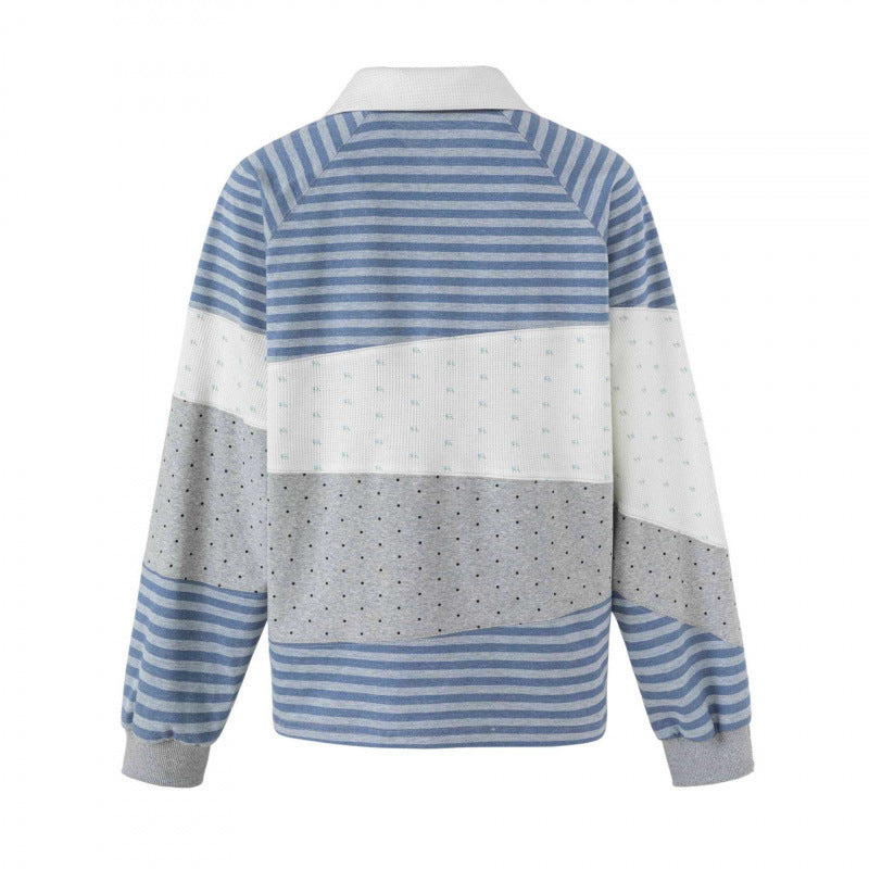 Unisex Casual Rugby Polo in Colorblock Knit with Structure and Oversize Cut Chichicherry