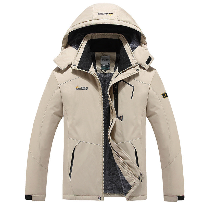 Men's water and windproof softshell outdoor jacket with teddy fleece lining and hood Chichicherry