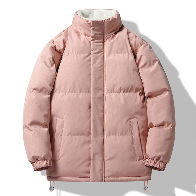 Men's loosely cut padded quilted jacket with high collar and Sherpa inner collar Chichicherry