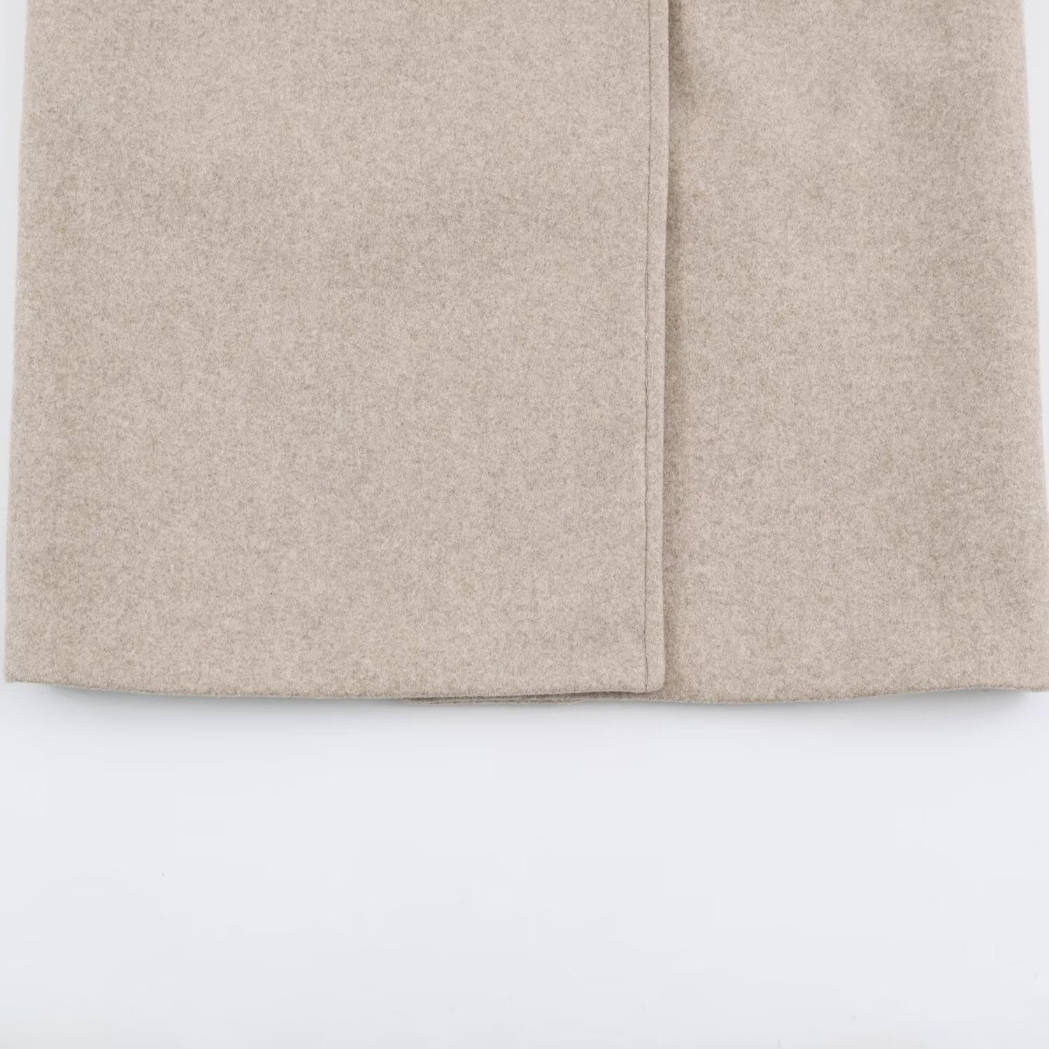 Women Mid-Length Wool Blend Double-Breasted Coat with Wide Lapels and Side Pockets Chichicherry