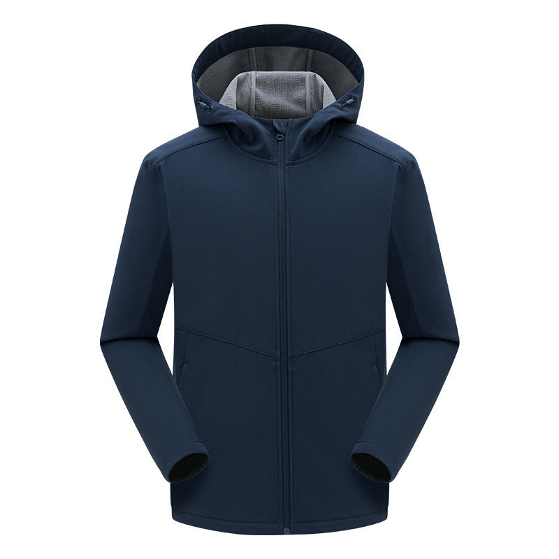 Men's technical softshell jacket with fleece-lined hood and elastic stretch cut Chichicherry