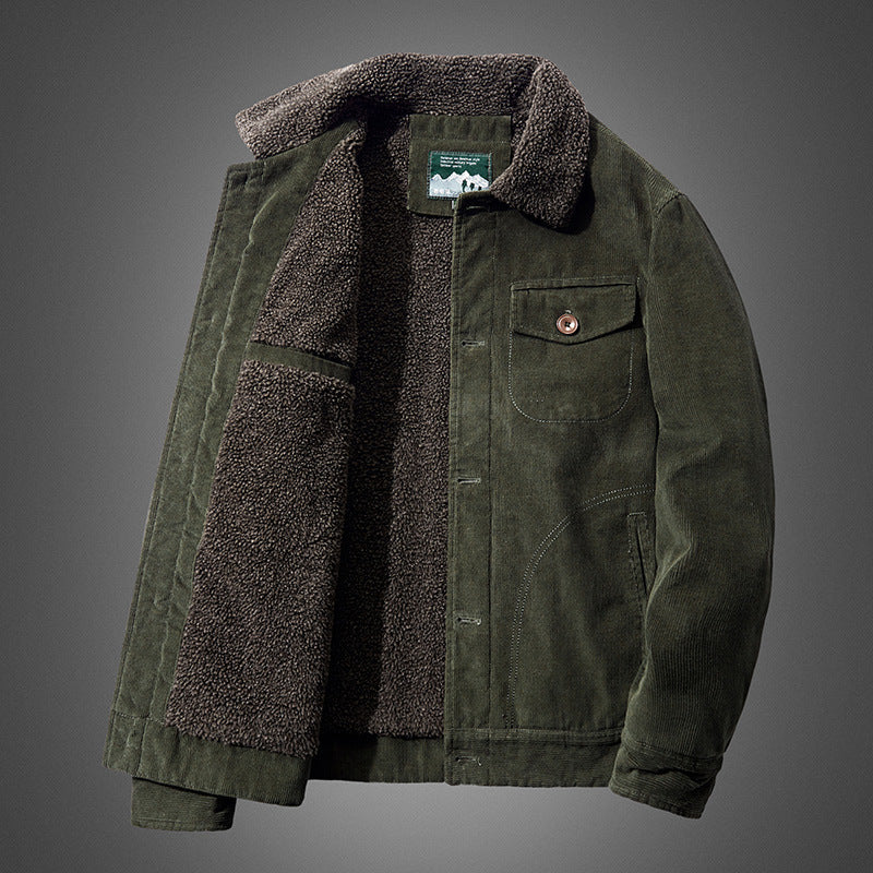 Men's cord jacket with sherpa lining, shirt collar and pocket detail Chichicherry