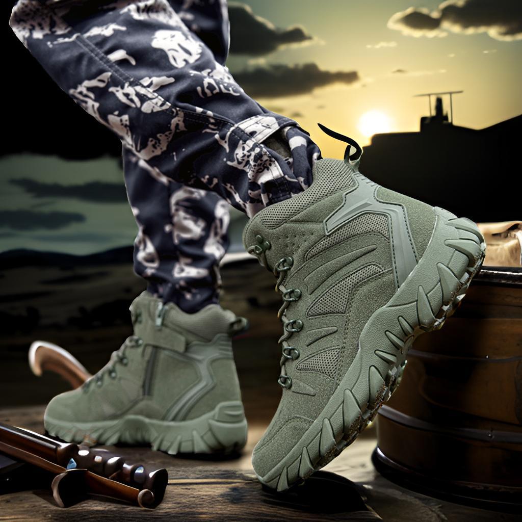 Men's Ankle Tactical Outdoor Boot with Cordura Reinforcement and Shock-Absorbing Multi-Zone Grip Sole Chichicherry