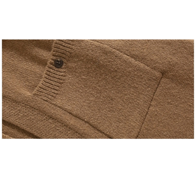 Herren Relaxed Hemdjacke-Cardigan aus Feinstrick mit Reverskragen und aufgesetzter Brusttasche Chichicherry