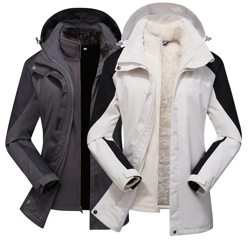 Women's two-layer softshell jacket with removable teddy fleece inner jacket and adjustable hood Chichicherry