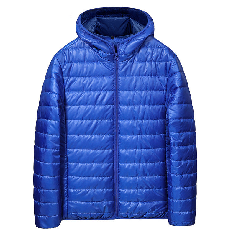 Men's ultralight quilted hoodie with horizontal chamber cut quilting and full zip Chichicherry