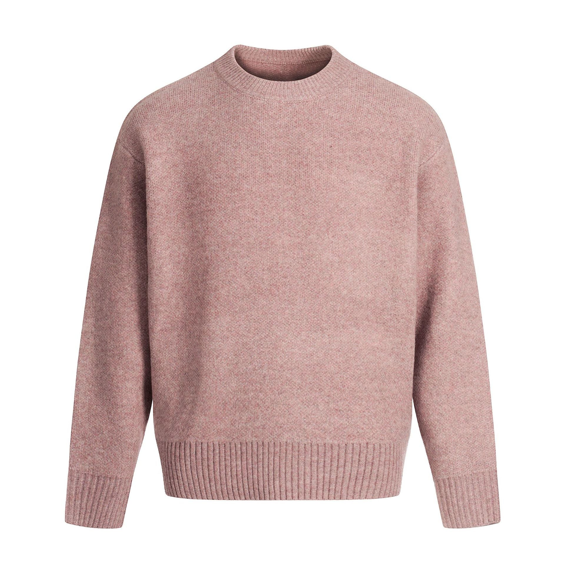 Unisex fine knit sweater with crew neck, drop shoulder and wide ribbed waistband Chichicherry