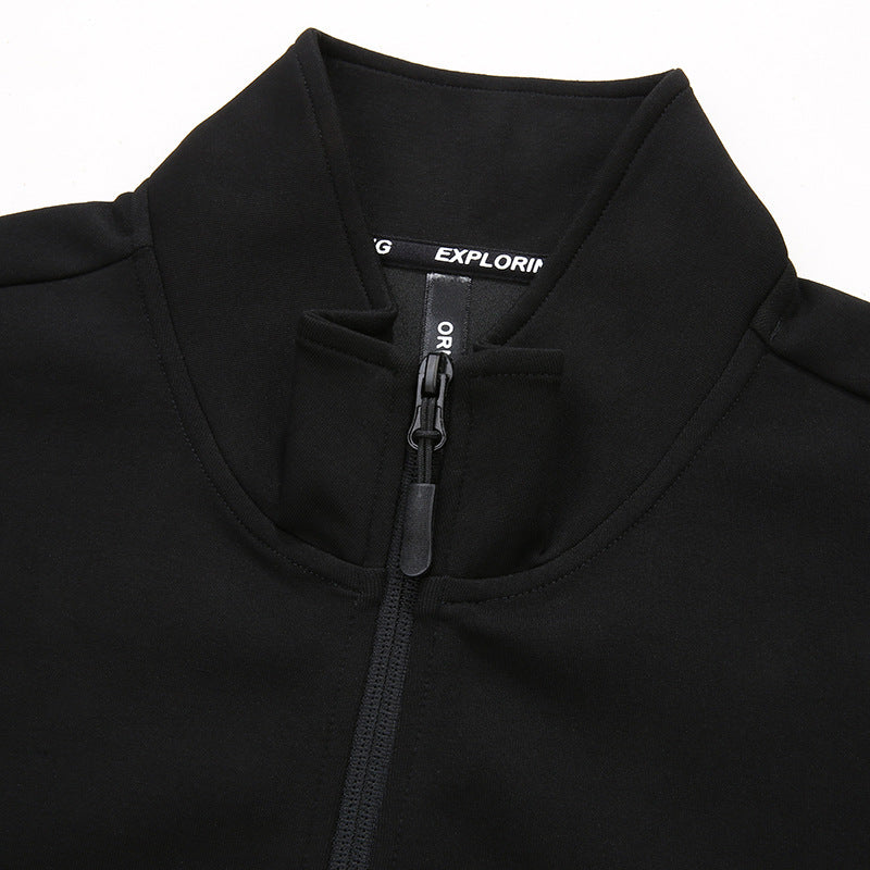 Men's Softshell Training Jacket with Stand-up Collar and Full Zip Chichicherry