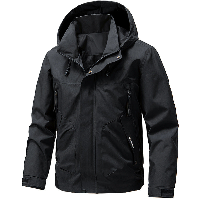 Men's technical hooded softshell jacket with adjustable hood and utility pockets Chichicherry
