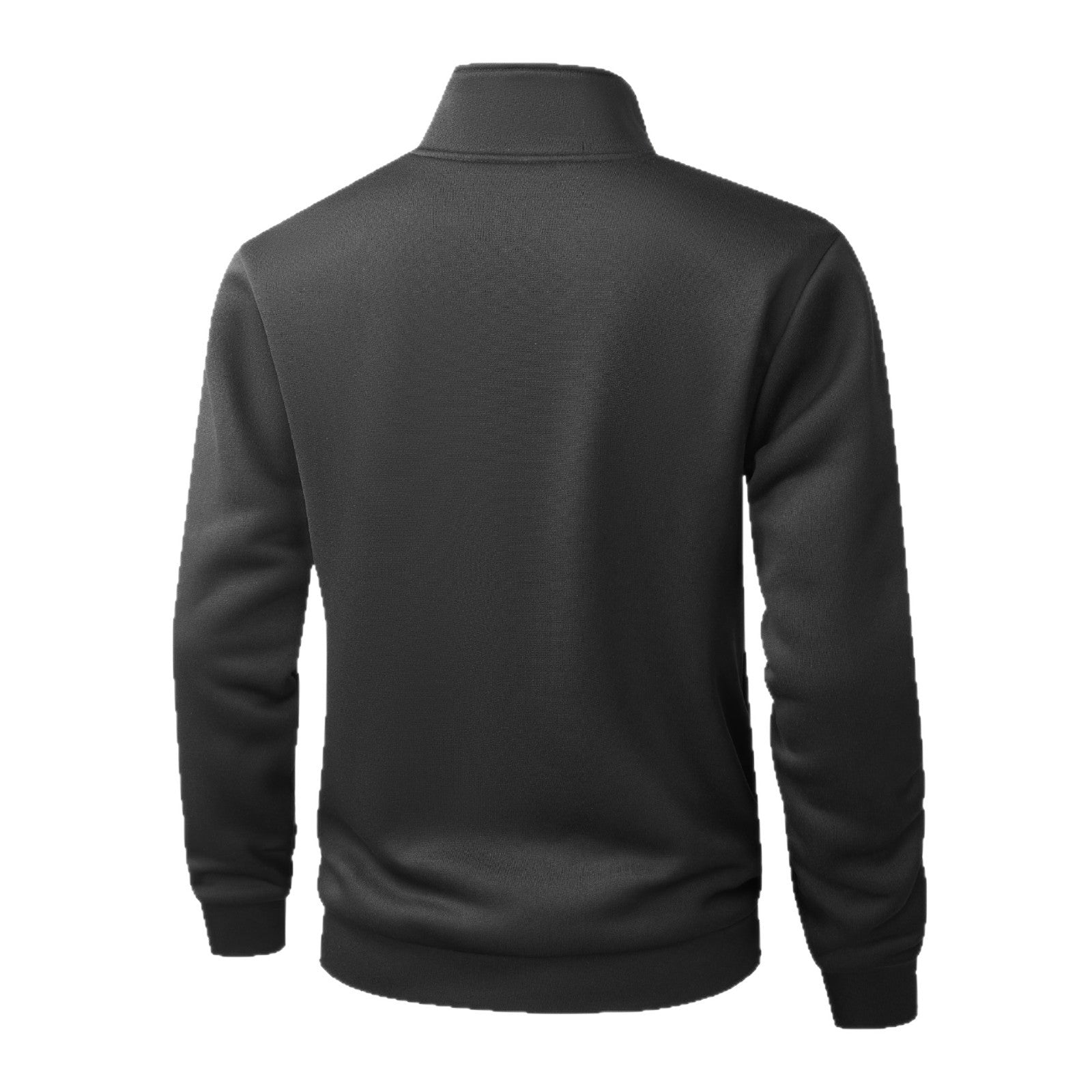 Men's Melange Zipper Fleece Jacket with Stand-Up Collar, Warming Texture & Contrast Zipper Chichicherry