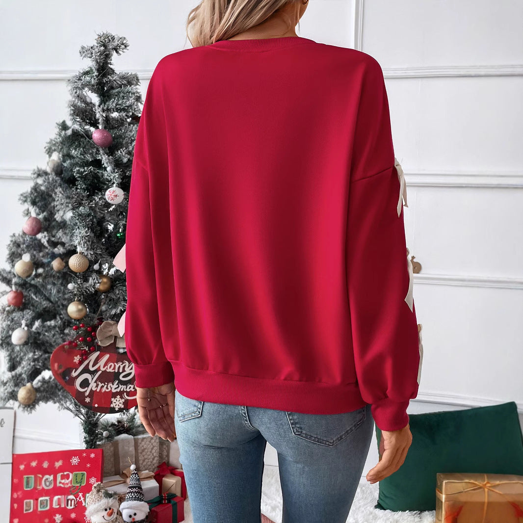 Women's sweatshirt with decorative bows on the sleeves Chichicherry