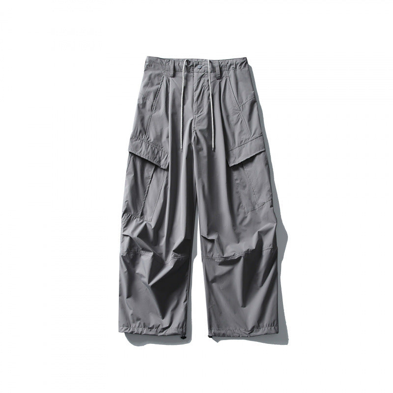 Men's loose technical cargo pants with drawstring waistband and adjustable leg closures Chichicherry