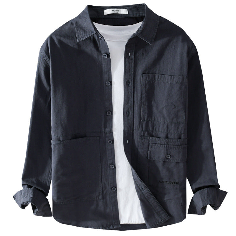 Men's Field Overshirt made of sturdy cotton twill with asymmetric pockets Chichicherry