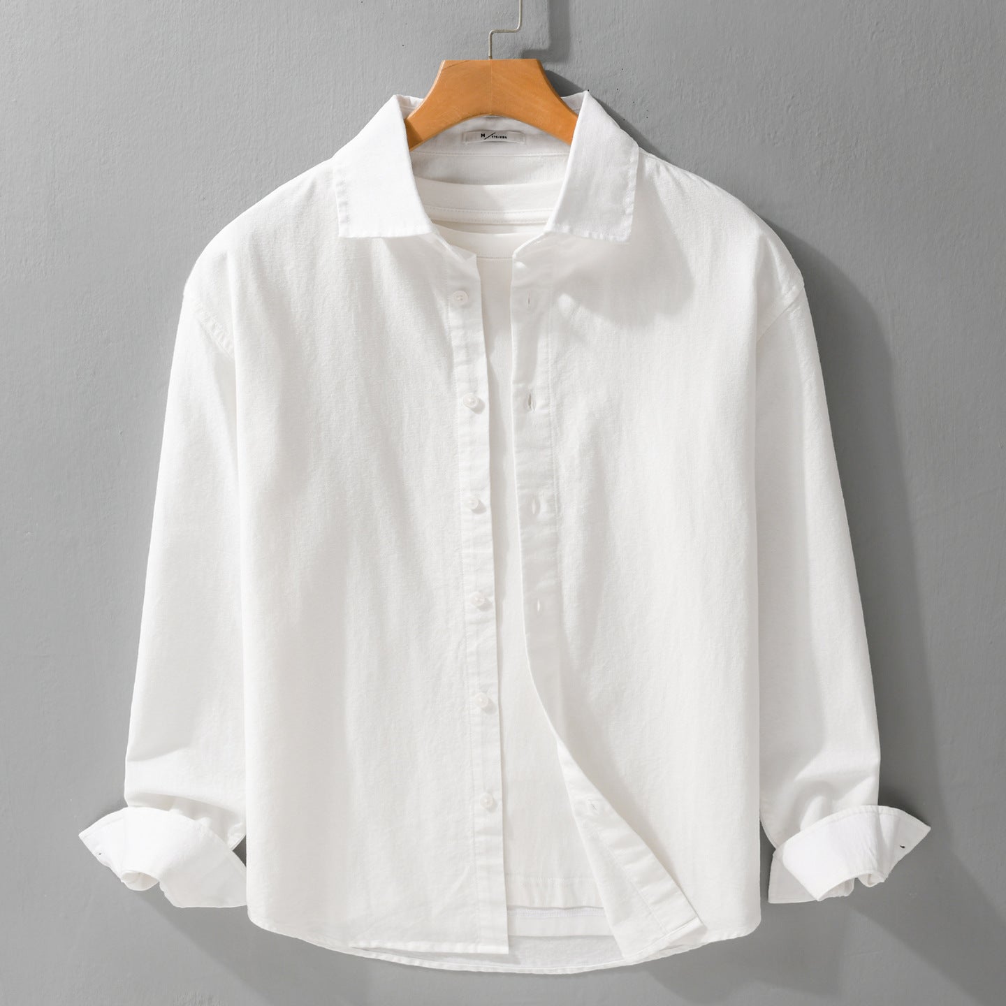 Men's Lightweight Linen-Cotton Overshirt with Kent Collar, Relaxed Fit and Continuous Button Placket Chichicherry