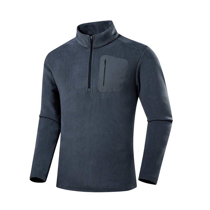 Men's fleece pullover with quarter zip and concealed chest pocket Chichicherry