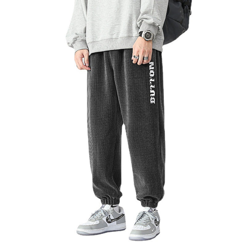 Men's cord jogger pants with wide rib structure, elastic waistband and cuffs Chichicherry