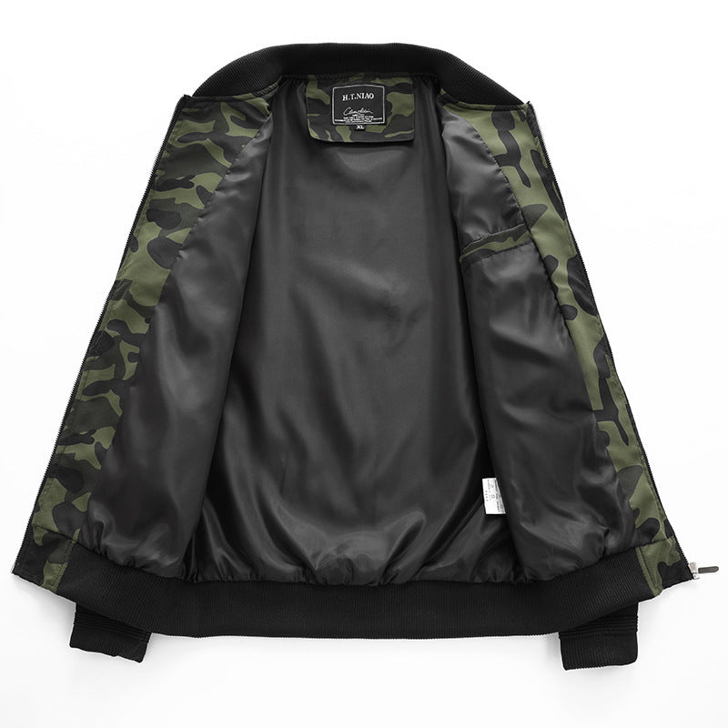 Men's camouflage bomber jacket in military look with zipper and sleeve utility pocket Chichicherry