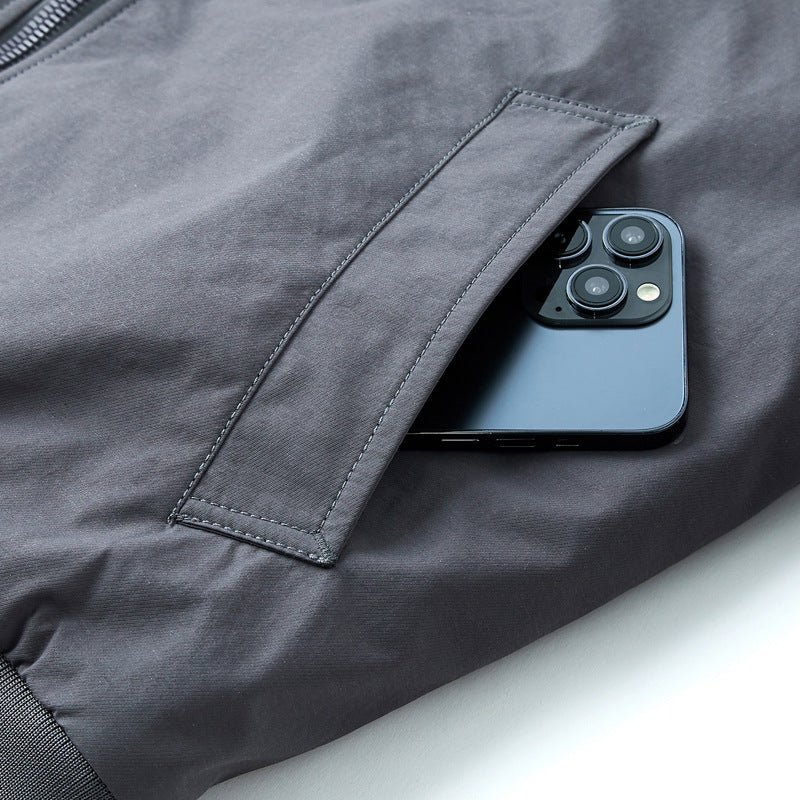 Men's utility bomber jacket in pilot style with arm pocket and ribbed cuffs Chichicherry