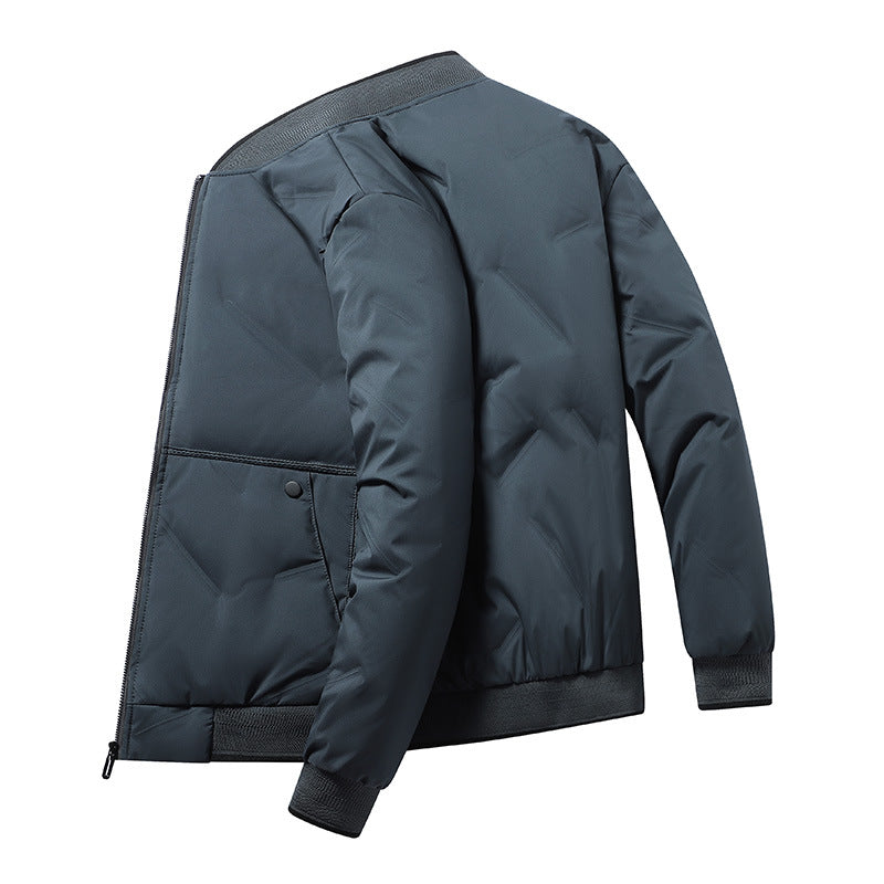 Men's Padded Thermal Bomber Jacket with Windproof Outer Layer and Warm Lining Chichicherry